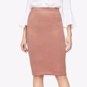 BCBGMaxazria Lyric FauxSuede Skirt,XS, pink blush w/matching blouse in closet